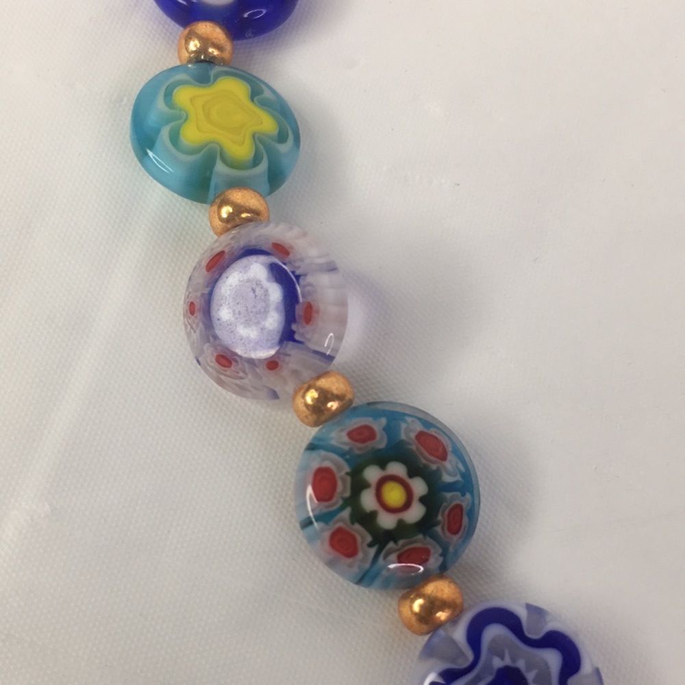 New Alisa Michelle Free People Millefiori Glass Beaded necklace - Picture 4 of 11